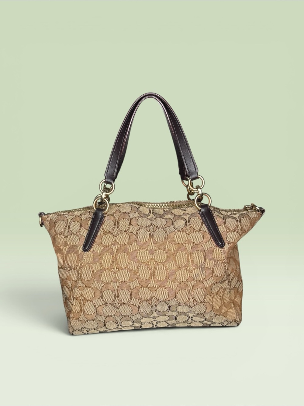 Coach Small Kelsey Satchel Signature Jacquard - Picture 4 of 10